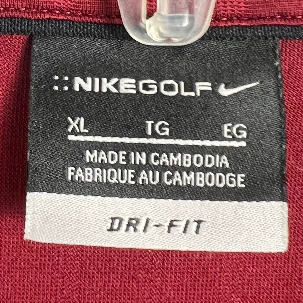Nike Golf dri-fit Polo shirt men’s XL maroon red Very Nice shirt, metal buttons - Picture 4 of 6